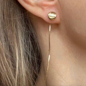 Graceful 14K gold wavy wire earrings, from Saks Fifth Avenue.